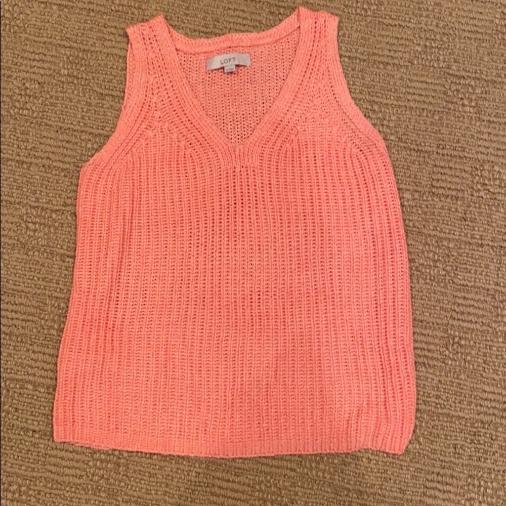 LOFT pink sweater tank
